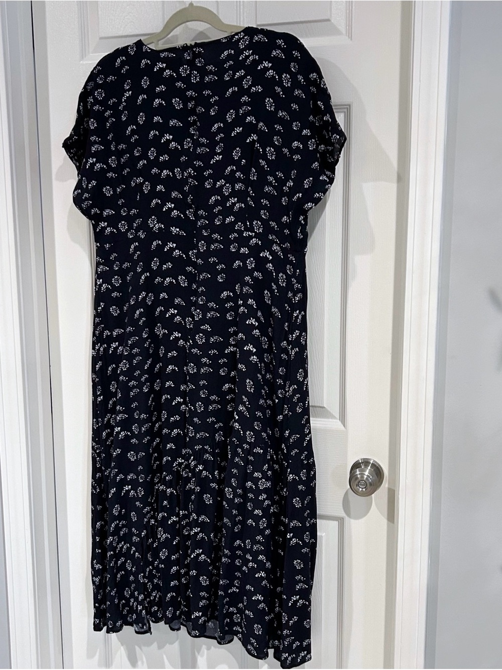 Mint Velvet Boho Flowy Fit Flare Short Sleeve Navy Maxi Dress US 14 - Picture 9 of 14